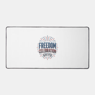 Freedom Celebration July 4th Patriotic Shirt Desig Desk Mat
