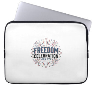 Freedom Celebration July 4th Patriotic Shirt Desig Laptop Sleeve