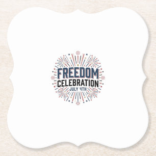Freedom Celebration July 4th Patriotic Shirt Desig Paper Coaster