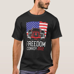 Freedom Convoy 2022 American Flag Truckers Mandate T-Shirt