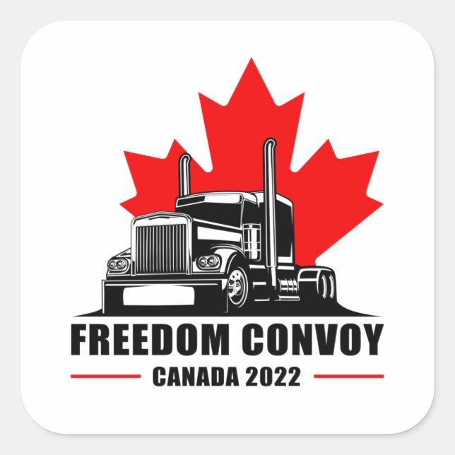 Freedom Convoy 2022 United Canadian Patriot Trucke Square Sticker (Front)