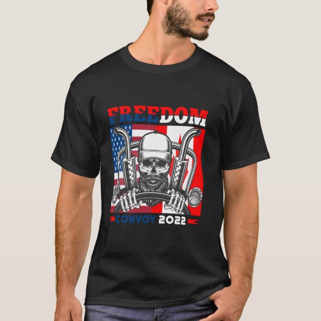 Freedom Convoy USA And Canada Supports Our Trucker T-Shirt (Front)