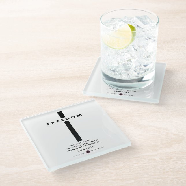 Freedom Cross Glass Coaster (Angled)