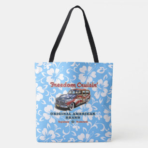 Freedom Crusin' Hawaiian Woody Hibiscus Beach Bag