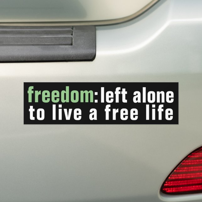 Freedom (dark) Bumper Sticker (On Car)