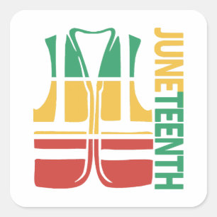 Freedom Day Vest Coworker Swagazon Associate Junet Square Sticker