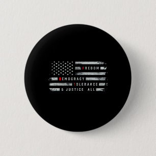 Freedom Democracy Tolerance Justice All Subtle Res 6 Cm Round Badge