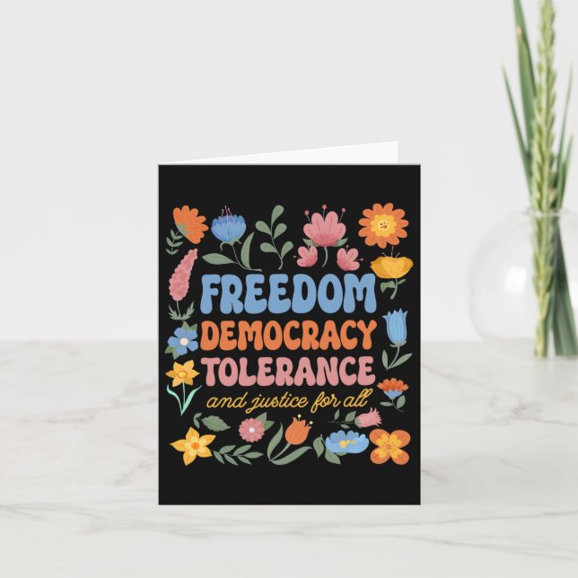 Freedom Democracy Tolerance Justice All Subtle Res Card (Front)