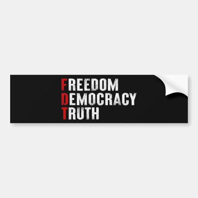 Freedom Democracy Truth Bumper Sticker (Front)
