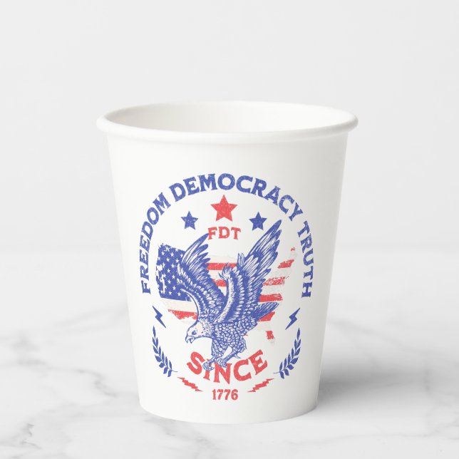 Freedom Democracy Truth - FDT Paper Cups (Front)