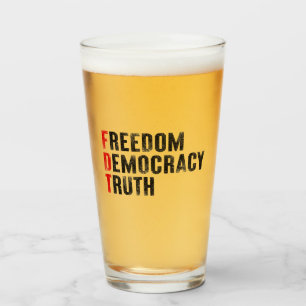 Freedom Democracy Truth Glass
