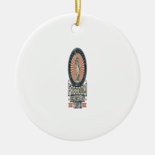 Freedom Democracy Truth Vintage Patriotic Shirt De Ceramic Tree Decoration