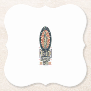 Freedom Democracy Truth Vintage Patriotic Shirt De Paper Coaster