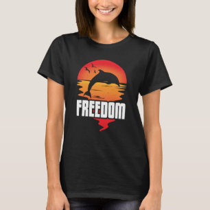 Freedom Dolphin Ocean Sunset T-Shirt