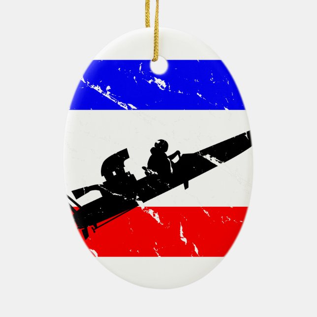Freedom Drag-Boat FLAIR Ceramic Tree Decoration (Back)