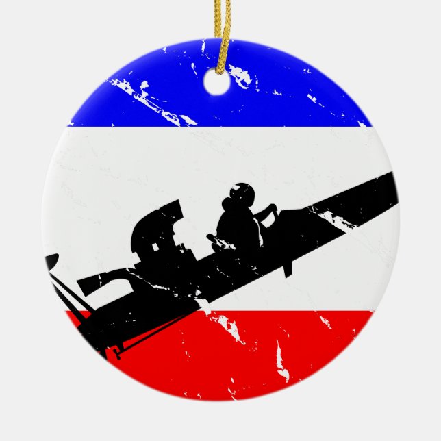 Freedom Drag-Boat FLAIR Ceramic Tree Decoration (Front)