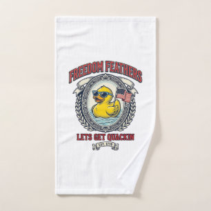 Freedom Duck Vintage Patriotic Humour Hand Towel