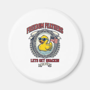 Freedom Duck Vintage Patriotic Humour Magnet