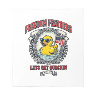 Freedom Duck Vintage Patriotic Humour Notepad