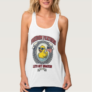 Freedom Duck Vintage Patriotic Humour Singlet