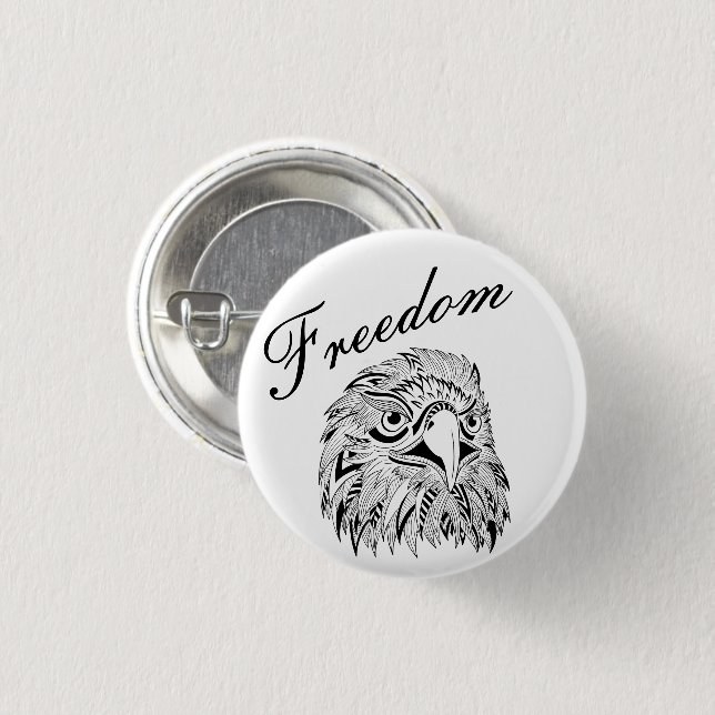 Freedom Eagle 3 Cm Round Badge (Front & Back)