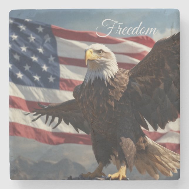 Freedom Eagle Stone Coaster (Front)