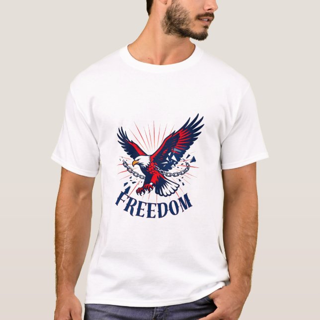 Freedom Eagle Unchained T-Shirt – Patriotic (Front)