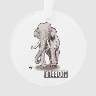 "Freedom" Elephant Christmas Ornament