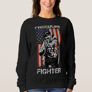 Freedom Fighter American Veteran Usa Flag Ar 15 Sweatshirt