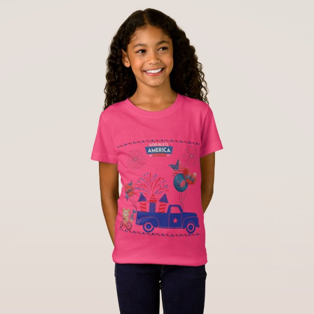 Freedom Firework Dreams hot pink T-Shirt (Front Full)