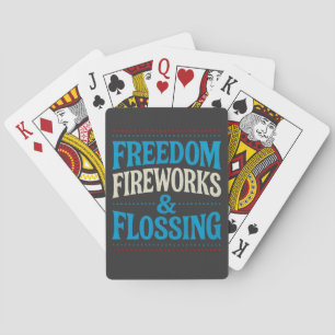 Freedom Fireworks & Flossing Dental Dentist   Playing Cards