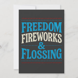 Freedom Fireworks & Flossing Dental Dentist Save The Date