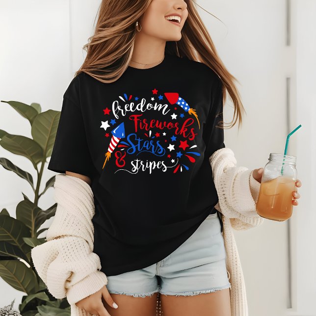 FREEDOM FIREWORKS STARS & STRIPES Patriotic Tri-Blend Shirt (Creator Uploaded)