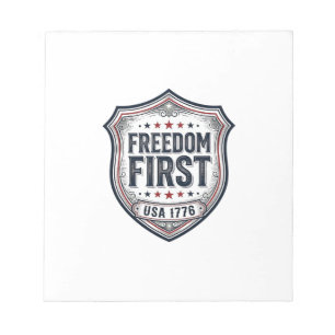 Freedom First Patriotic Shield Vintage Shirt_1 Notepad