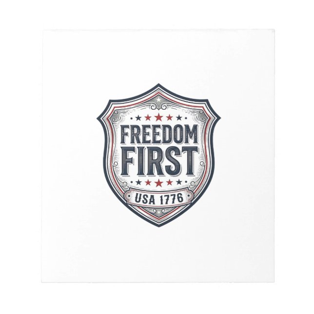 Freedom First Patriotic Shield Vintage Shirt_1 Notepad (Front)