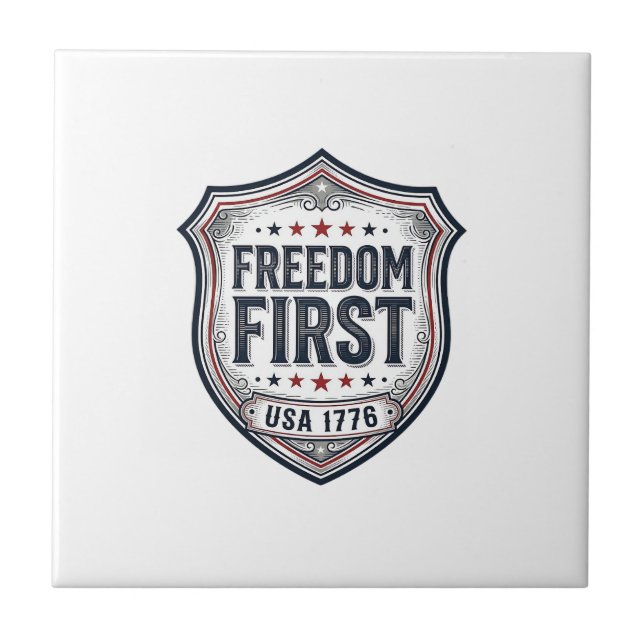 Freedom First Patriotic Shield Vintage Shirt_1 Tile (Front)