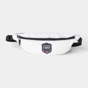 Freedom First USA 1776 Patriotic Shield T-Shirt De Bum Bags