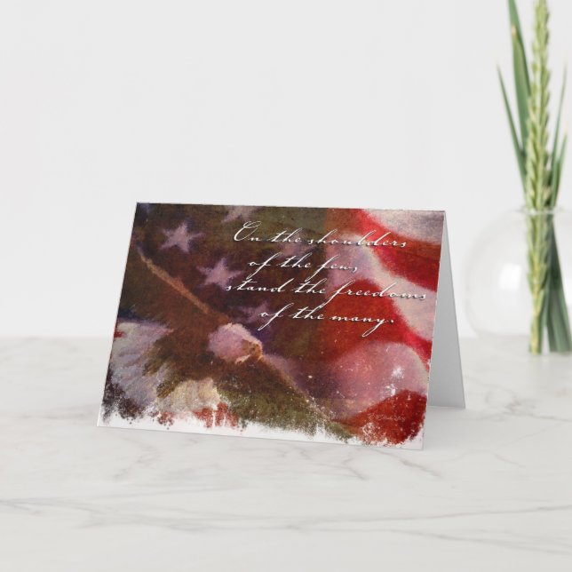 Freedom Flag with Eagle-4 Card (Front)