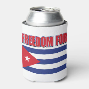 Freedom For Cuba Cuban Flag Can Cooler