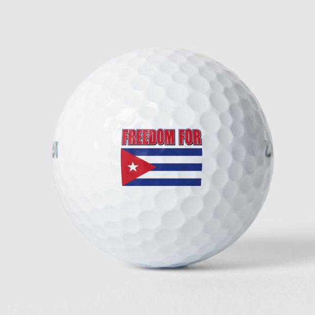 Freedom For Cuba Cuban Flag Golf Balls (Front)