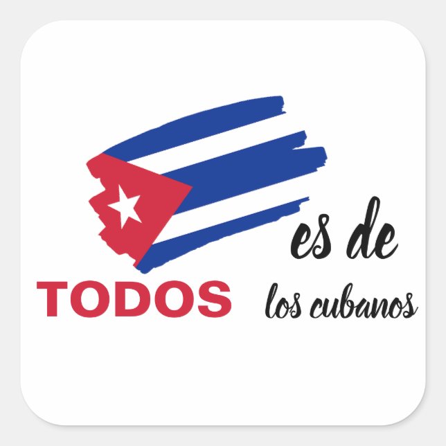 Freedom for Cuba, The Flag is All Square Sticker (Front)