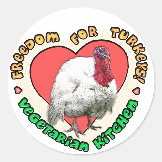 Freedom for Turkeys Classic Round Sticker (Front)