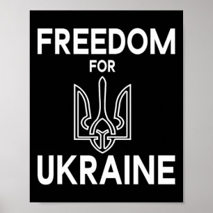 Freedom For Ukraine Ukrainian Coat Of Arms Trysub Poster
