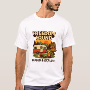 Freedom Found Vintage Camper Adventure T-Shirt