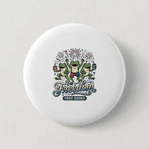 Freedom Frog Squad Vintage Patriotic Shirt Design_ 6 Cm Round Badge