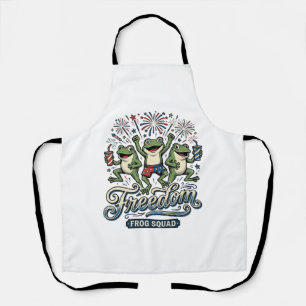 Freedom Frog Squad Vintage Patriotic Shirt Design_ Apron