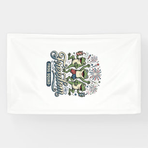 Freedom Frog Squad Vintage Patriotic Shirt Design_ Banner