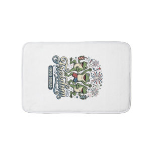 Freedom Frog Squad Vintage Patriotic Shirt Design_ Bath Mat