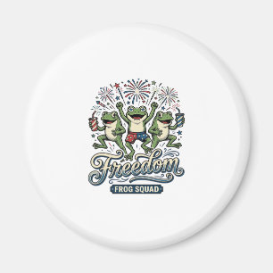Freedom Frog Squad Vintage Patriotic Shirt Design_ Magnet