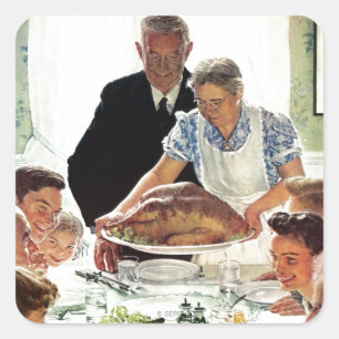 Freedom From Want Square Sticker